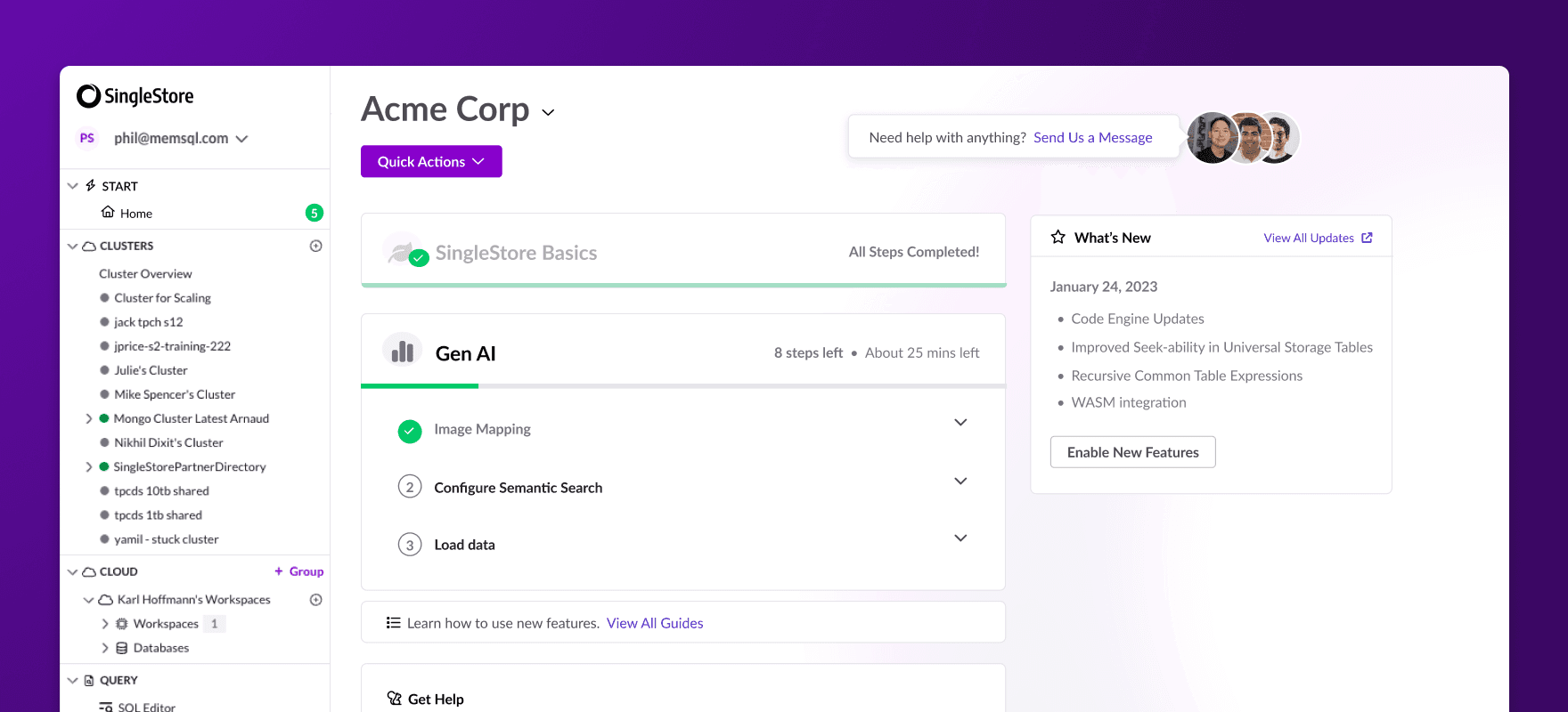 Simplified checklists and in app messaging.
