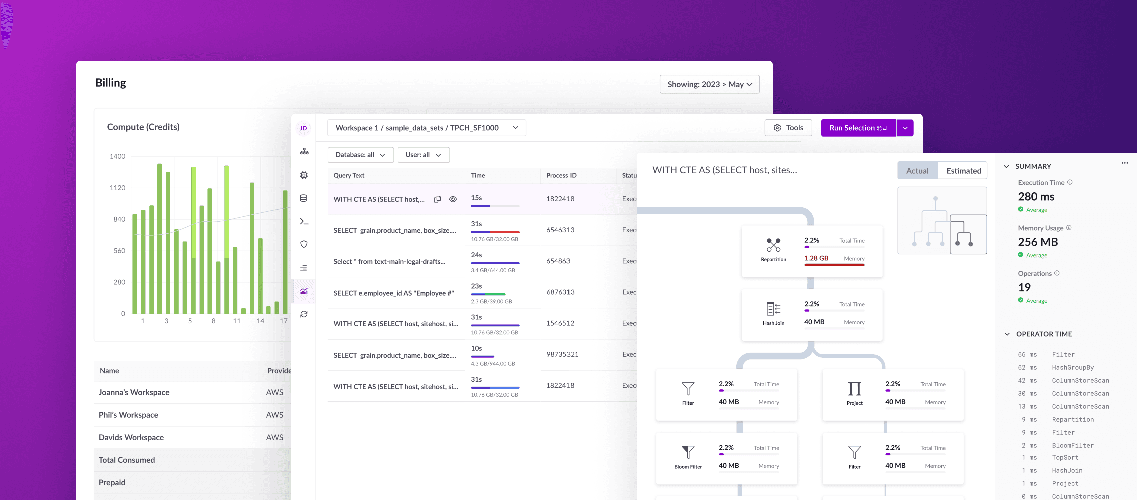 Cloud Database Portal — design screenshot