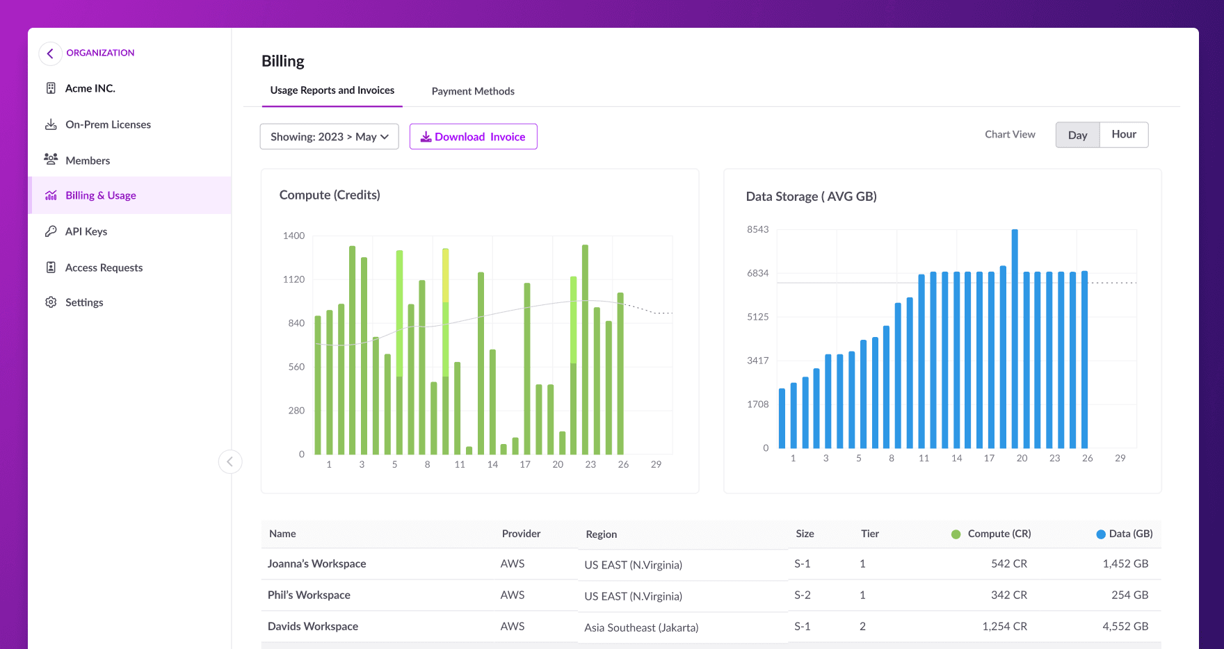 Billing — design screenshot